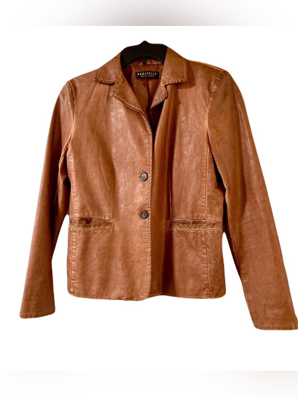 Bagatelle Tan Faux Leather Blazer